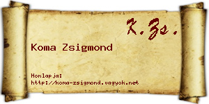 Koma Zsigmond névjegykártya