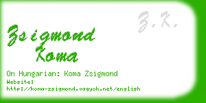 zsigmond koma business card